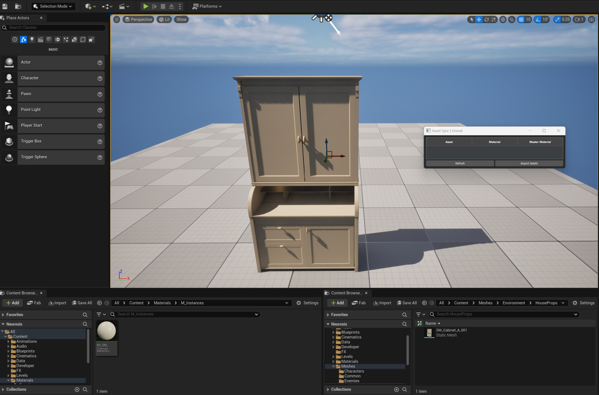 Unreal material instances